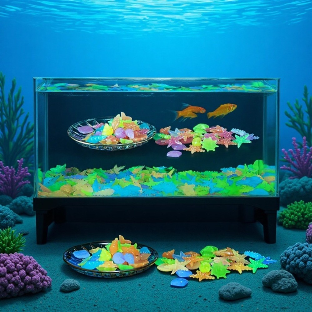 Aquarium Marine Plants - Светящиеся океанские камни, флуоресцентные ракушки, разноцветные