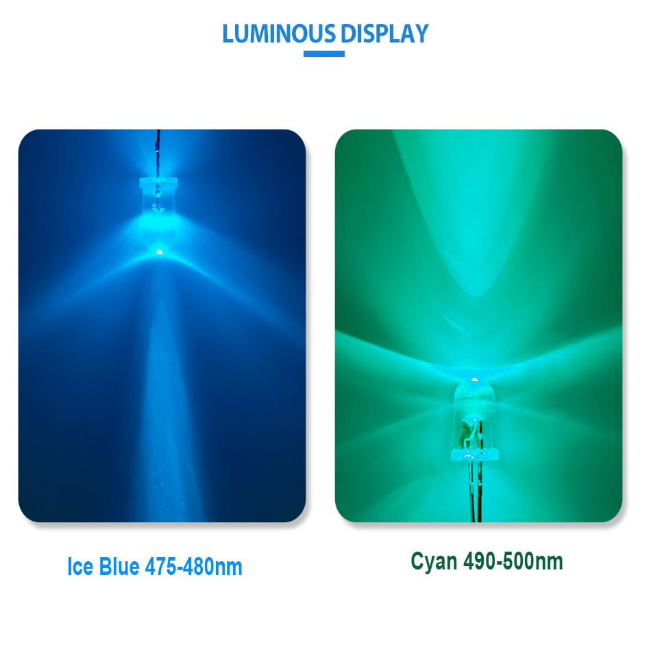 5 мм 2-контактный голубой ледя – обзор и цена Actinic Blue Led