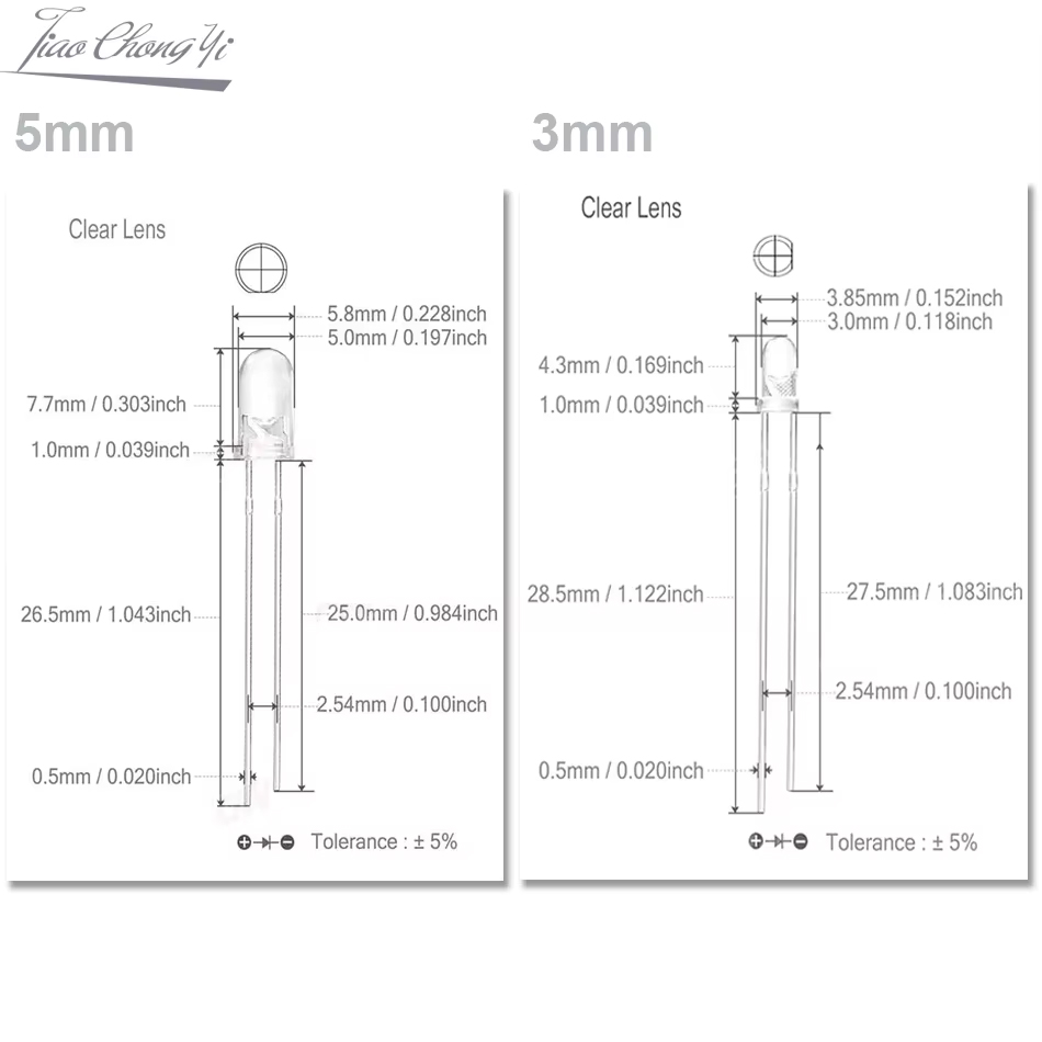 5 мм 2-контактный голубой ледя – обзор и цена Actinic Blue Led