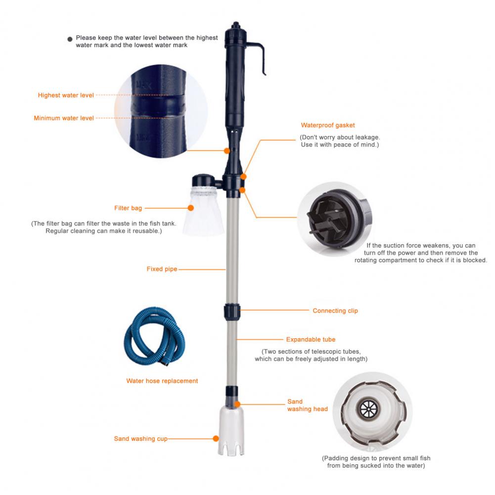 Электрический очиститель грави – обзор и цена Marine Aquarium Vacuum