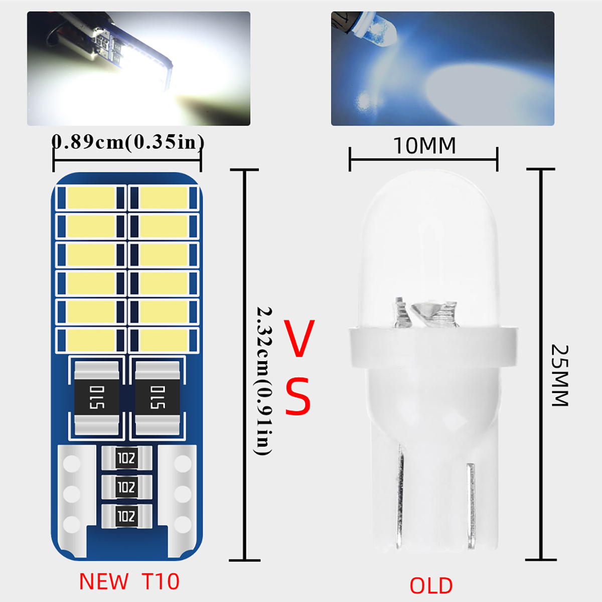 2/6/10/20 шт. T10 W5W светодио – обзор и цена Actinic Blue Led