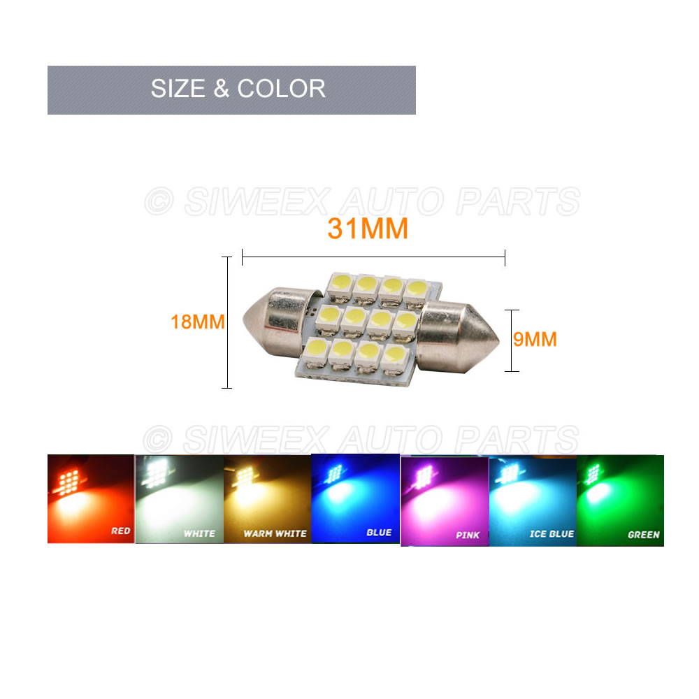 31 мм 3528 1210 SMD 12 светоди – обзор и цена Actinic Blue Led