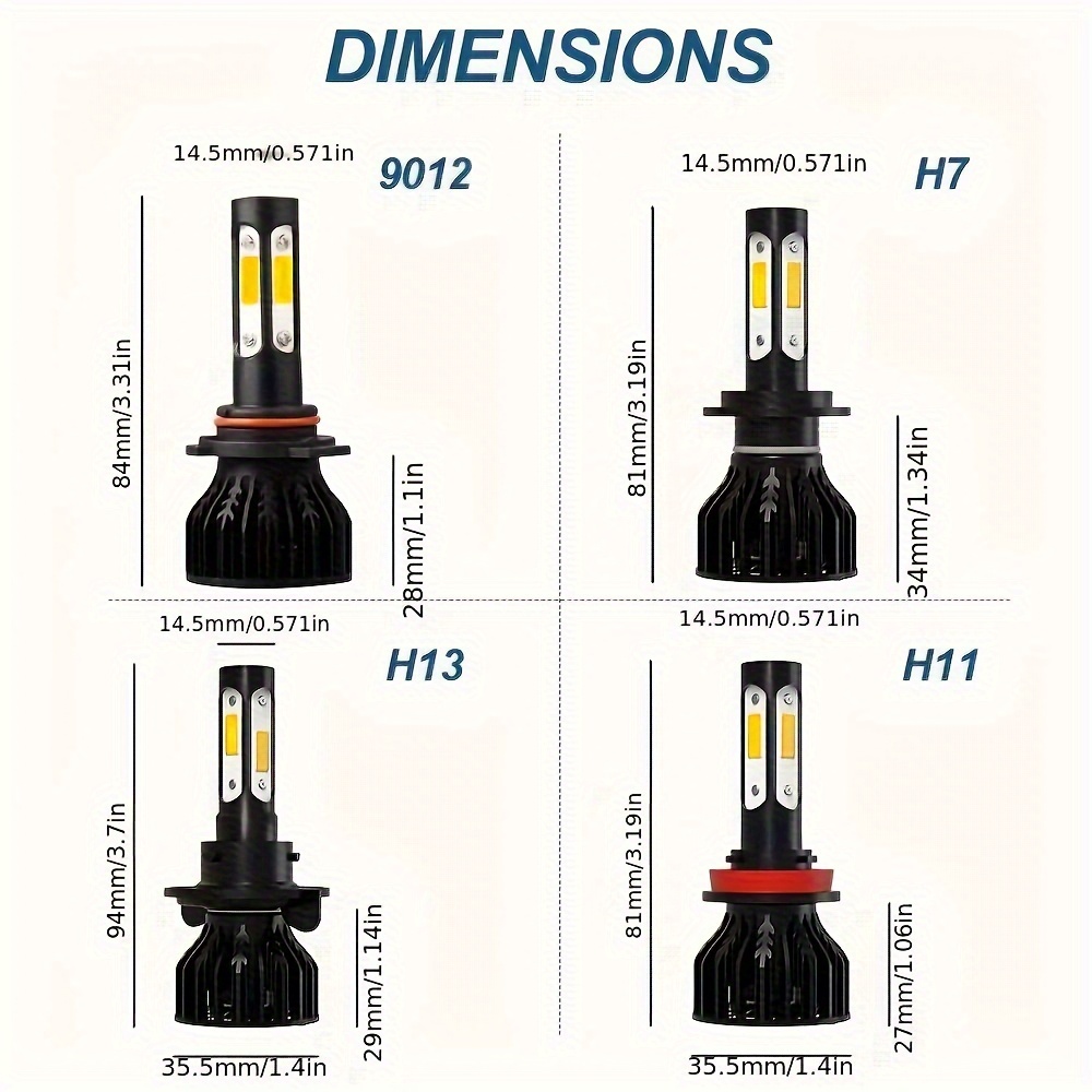 2 шт. Новые 4-сторонние 9005/H – обзор и цена Actinic Blue Led